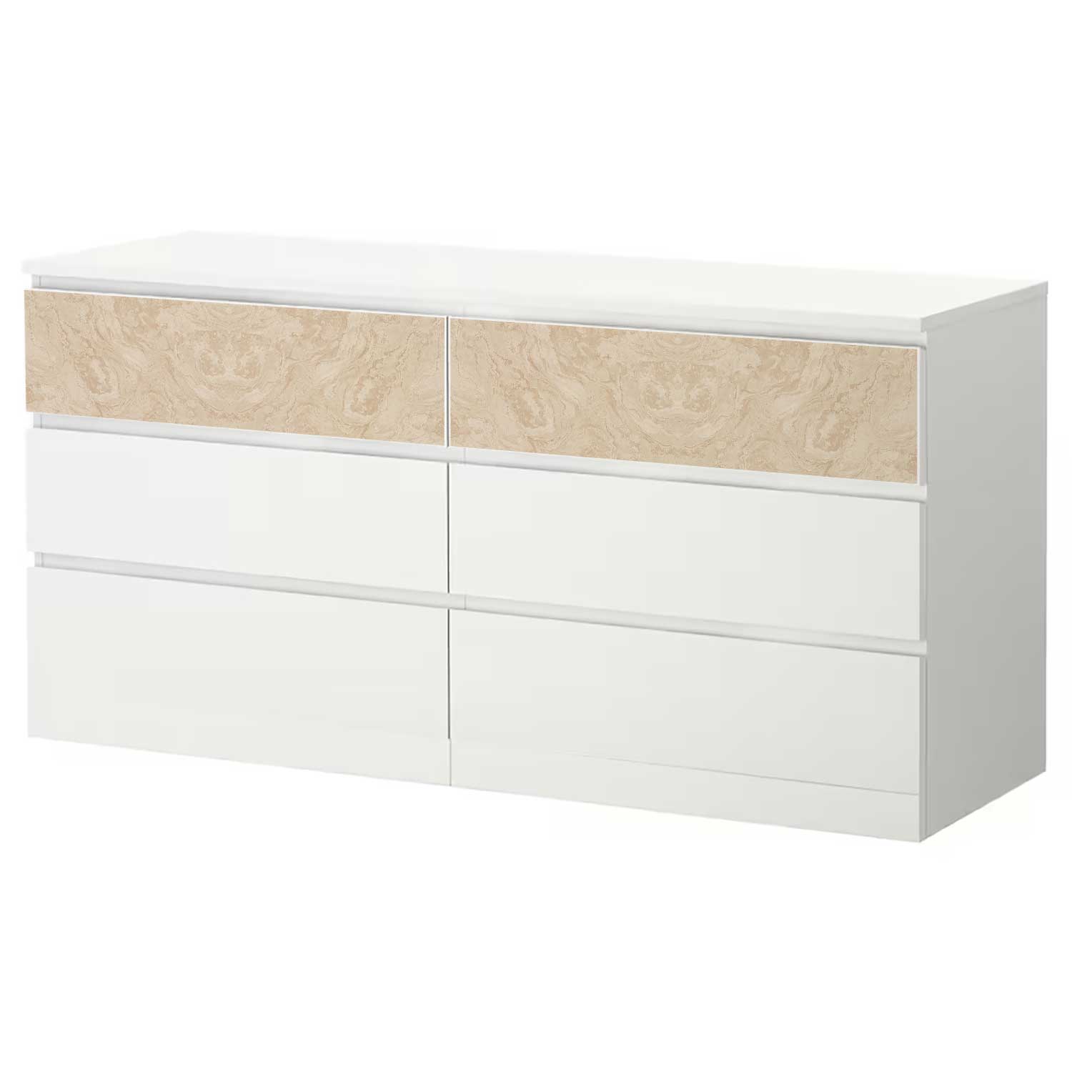 Möbelfolie für IKEA 6-Schubladen 160x78 cm 'Travertin'